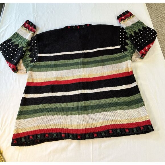 VTG Tiara International SZ 18/20 Christmas Cardigan Holiday Sweater Cottagecore - Picture 3 of 10